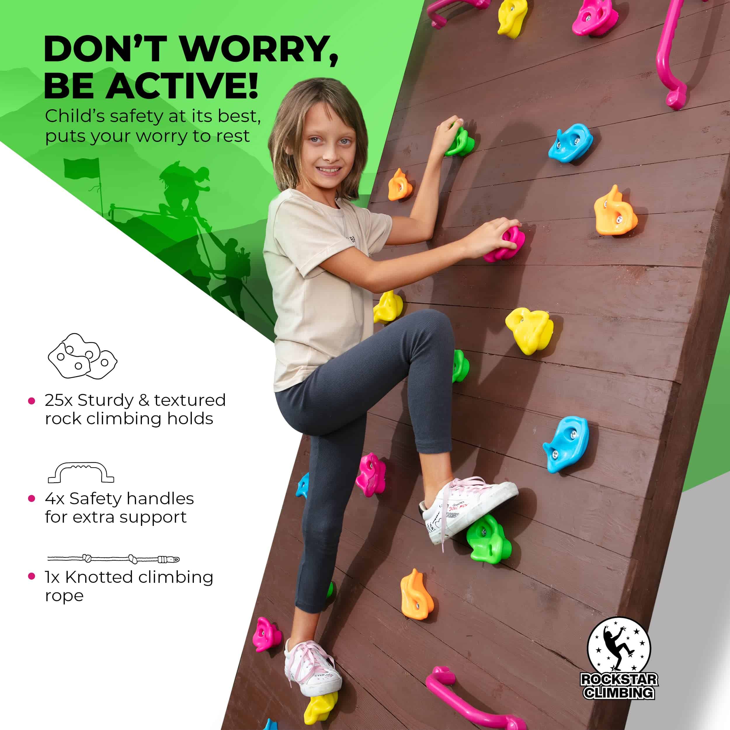 Kit de Rocas de Escalada ROCKSTAR CLIMBING para Niños con - Imagen 5