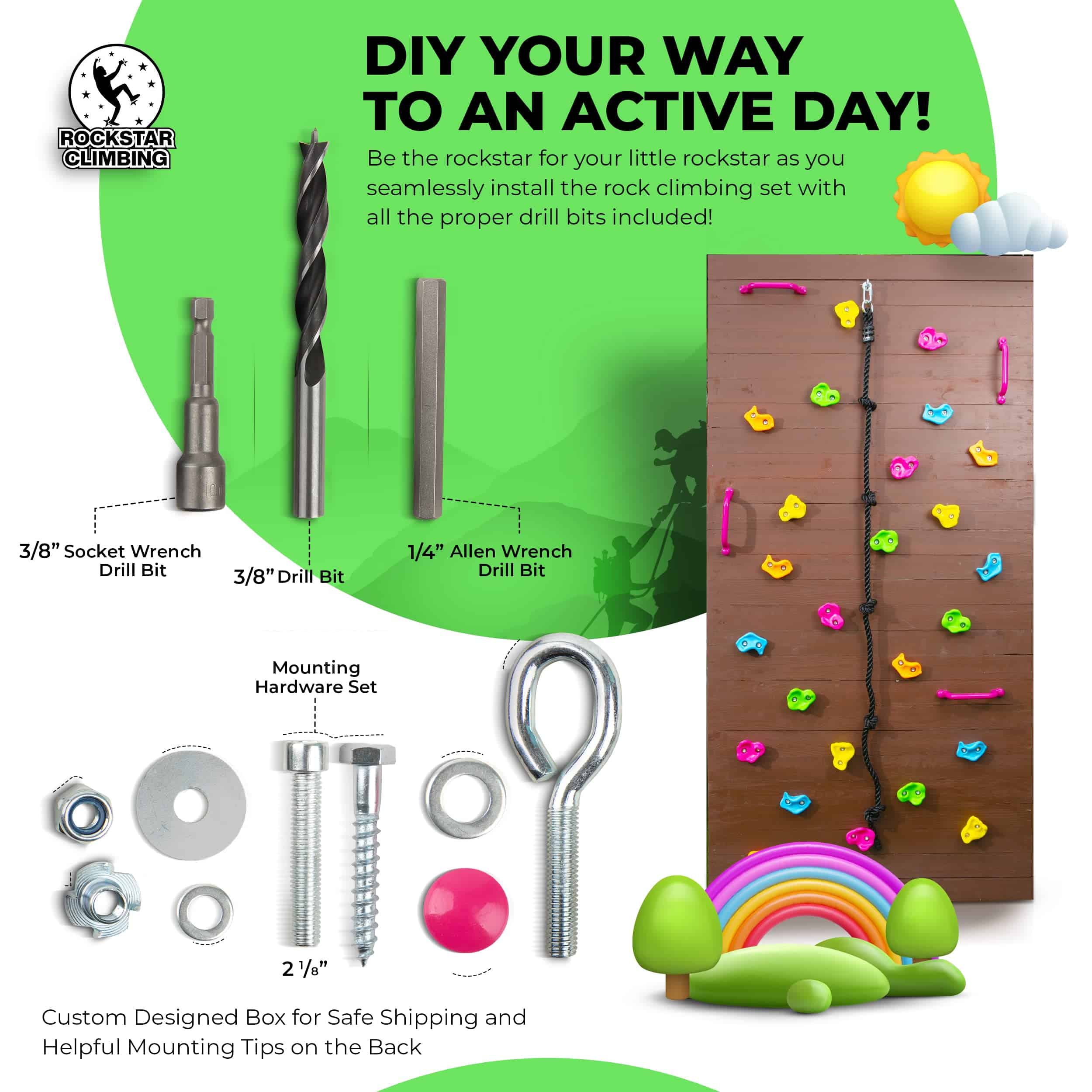 Kit de Rocas de Escalada ROCKSTAR CLIMBING para Niños con - Imagen 3