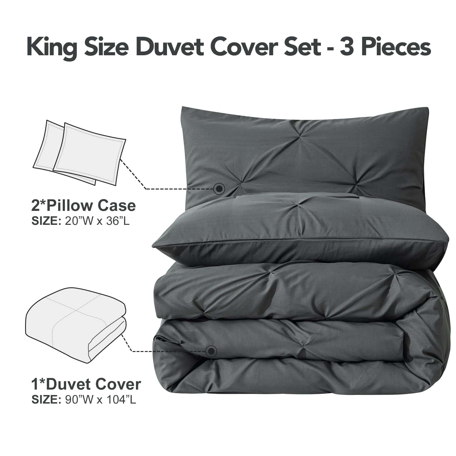 Juego de Funda Nórdica de 3 Piezas PY HOME & SPORTS, Funda - Imagen 3