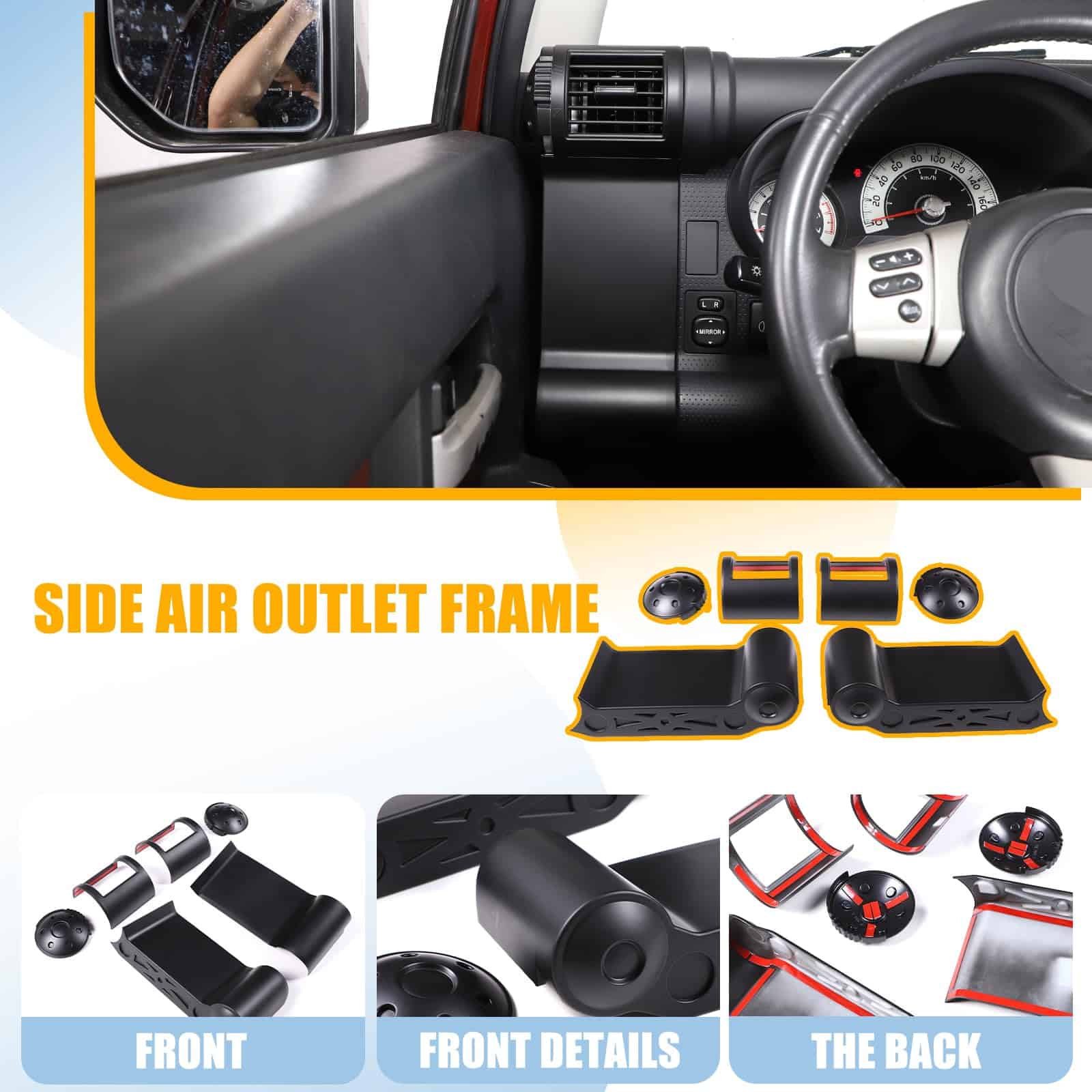 Marco de Salida de Aire Lateral del Tablero LLKUANG de ABS - Imagen 6