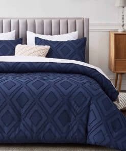 Juego de Edredón Boho Twin, Azul Marino, Conjunto de