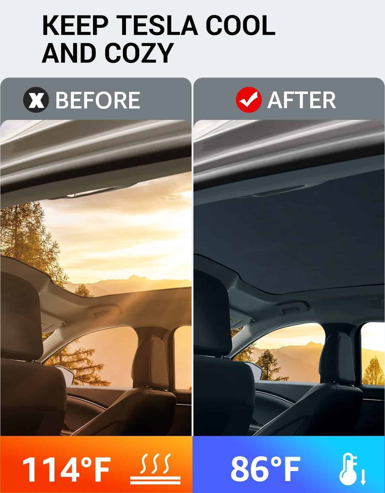 BASENOR Ford Mustang Mach-E Protector de Techo y Parasol - Imagen 6