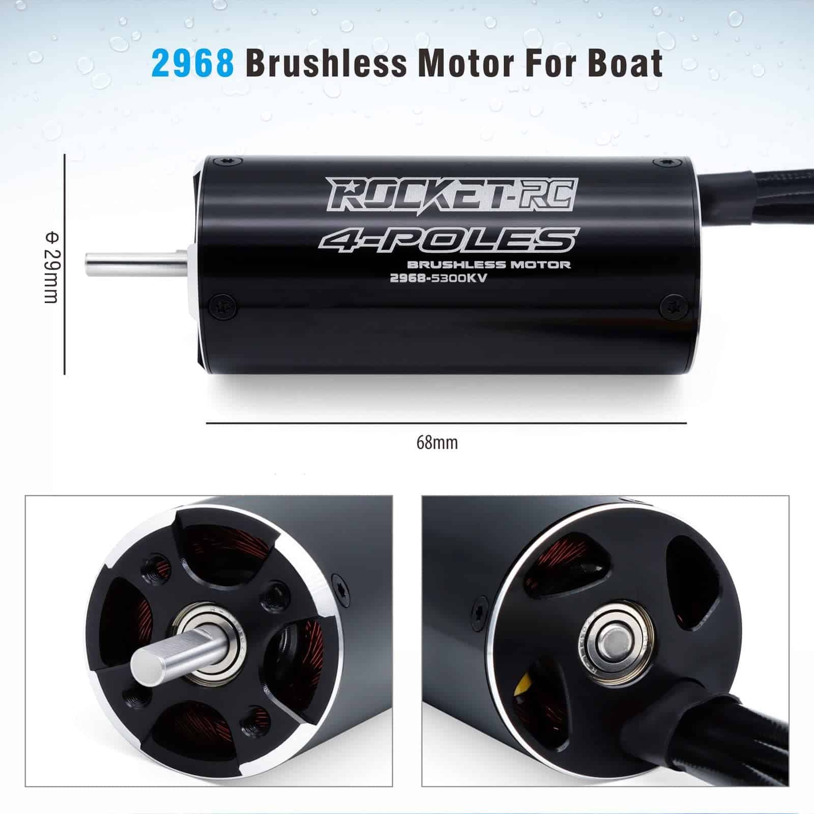 Motor de Barco RC sin Escobillas 2968, Surpass Hobby 5300KV - Imagen 5