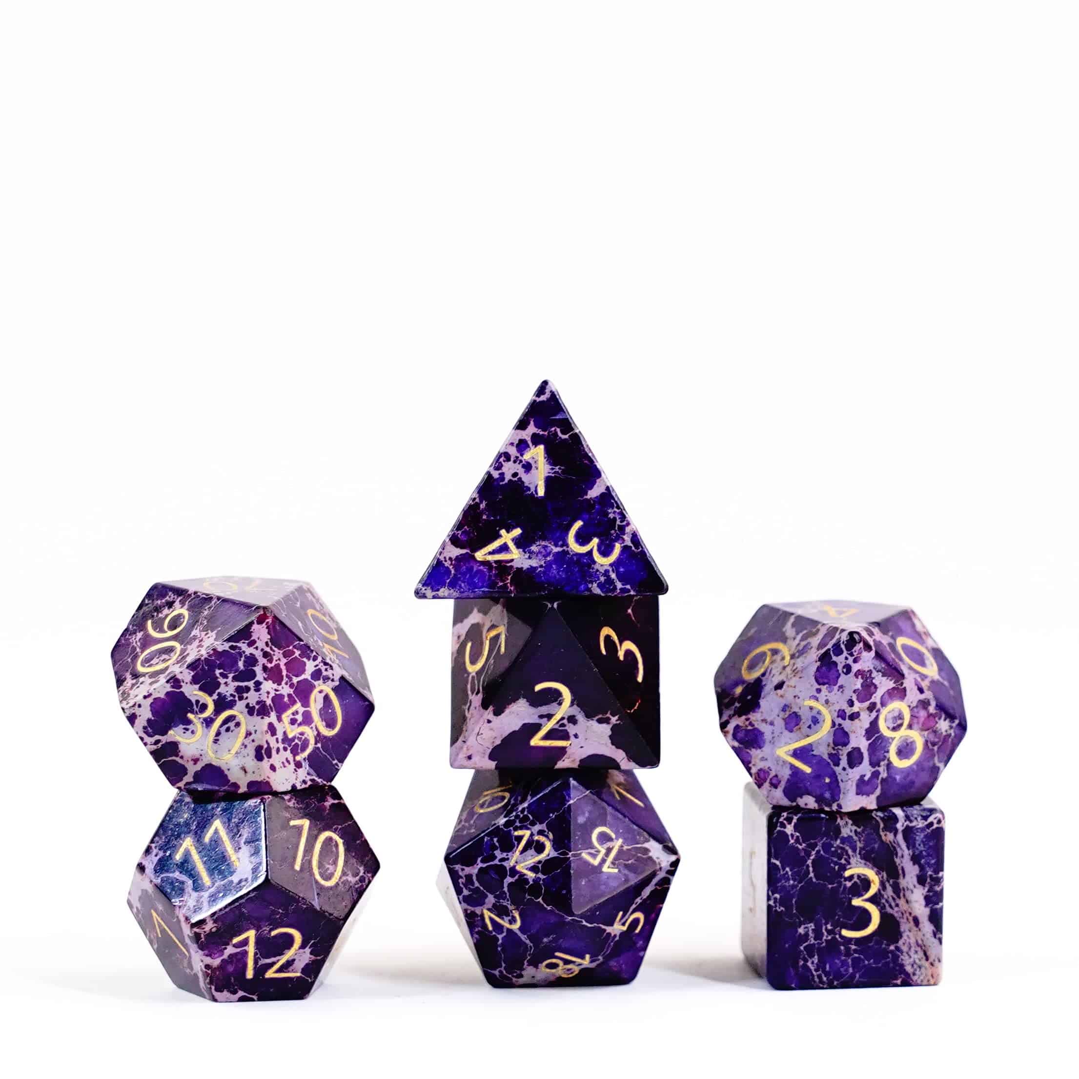 Set de Dados FanRoll de Metallic Dice Games 16mm en Piedra