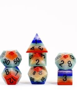 Set de dados de Poly DND FanRoll de 16mm de Metallic Dice