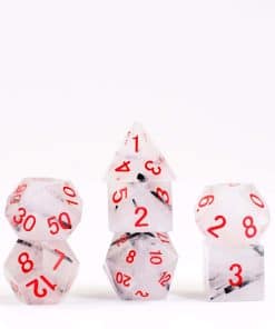 Set de Dados de Piedra FanRoll de Metallic Dice -Negro Cuarz
