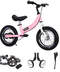 Bicicleta de Equilibrio 2 en 1 para Niños de -Rosa