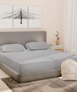 Juegos de sábanas Split King para cama -Gris claro