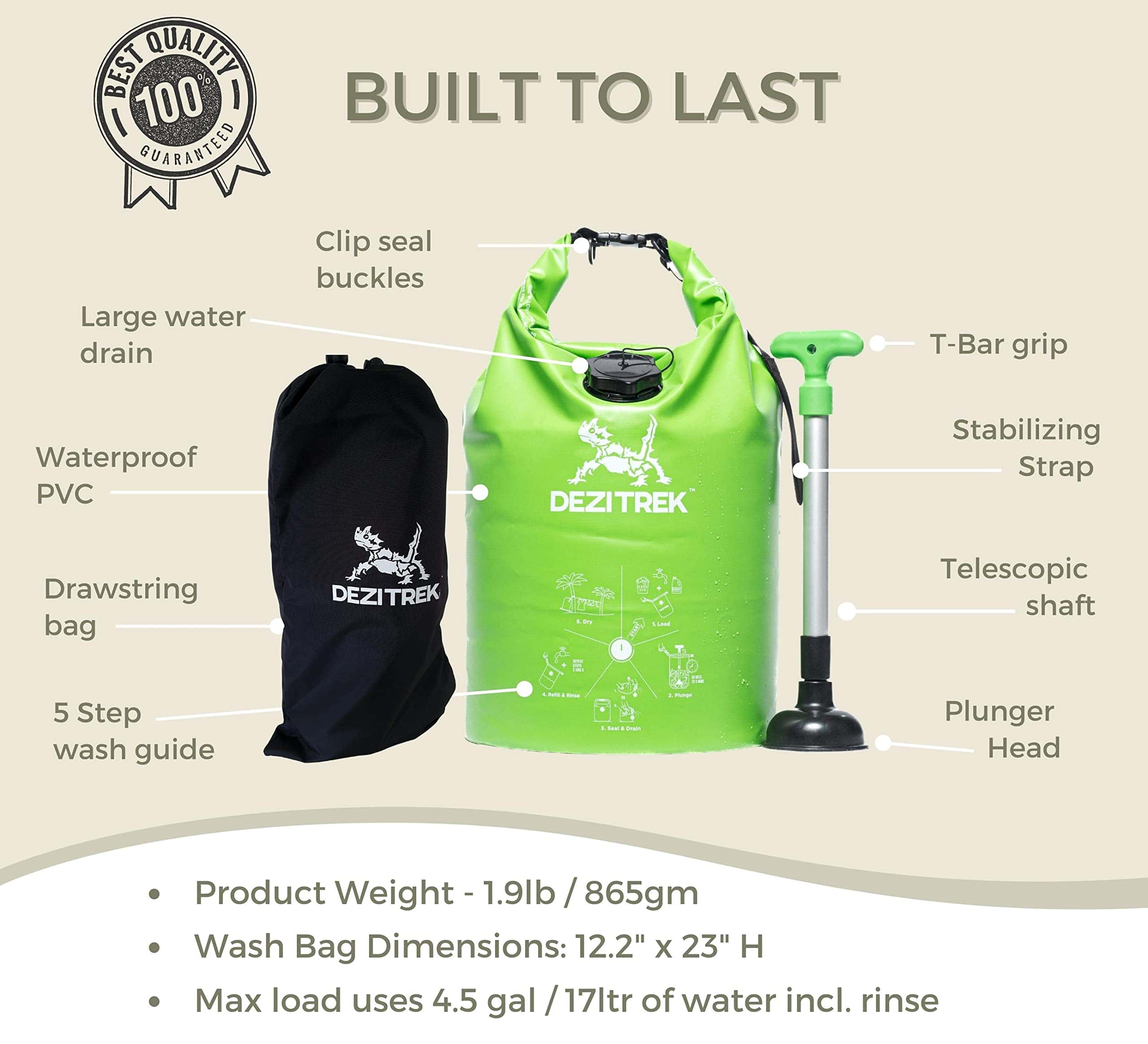 Dezitrek GRAN Bolso de Lavado Todo en Uno y Juego de - Imagen 5