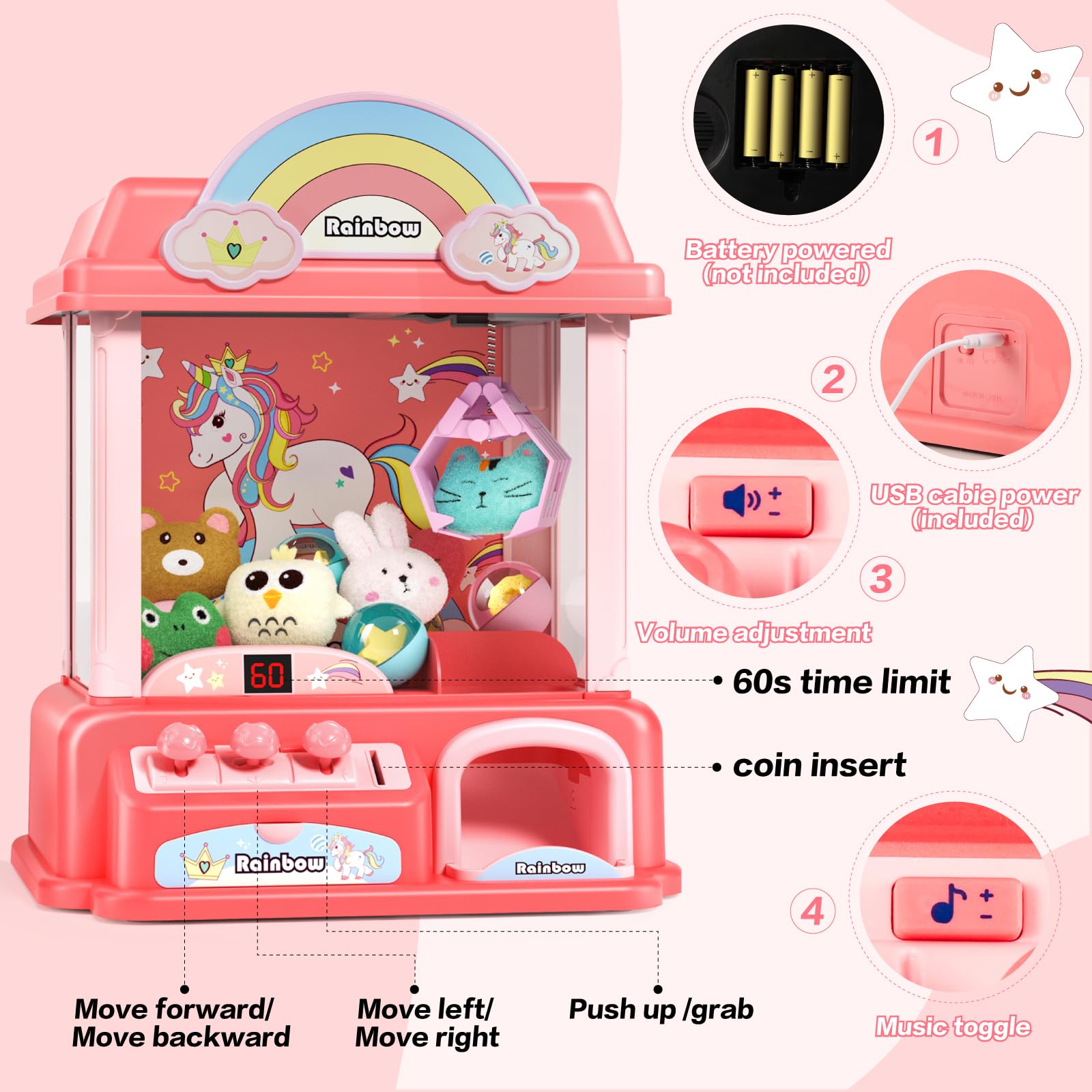 DOLIVE Claw Machine para Niños, Mini Máquinas Expendedoras - Imagen 4
