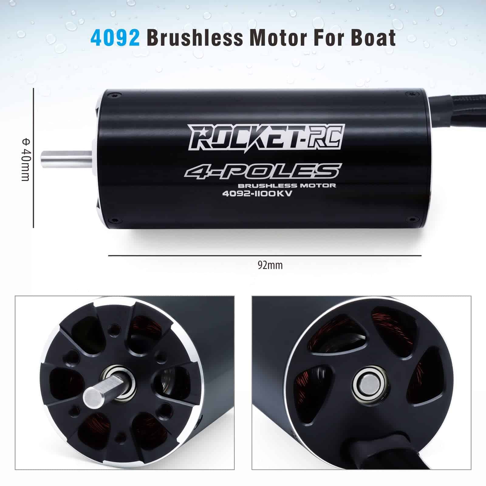 Motor Brushless Surpass Hobby 4092 1100KV Eje 5mm con - Imagen 7