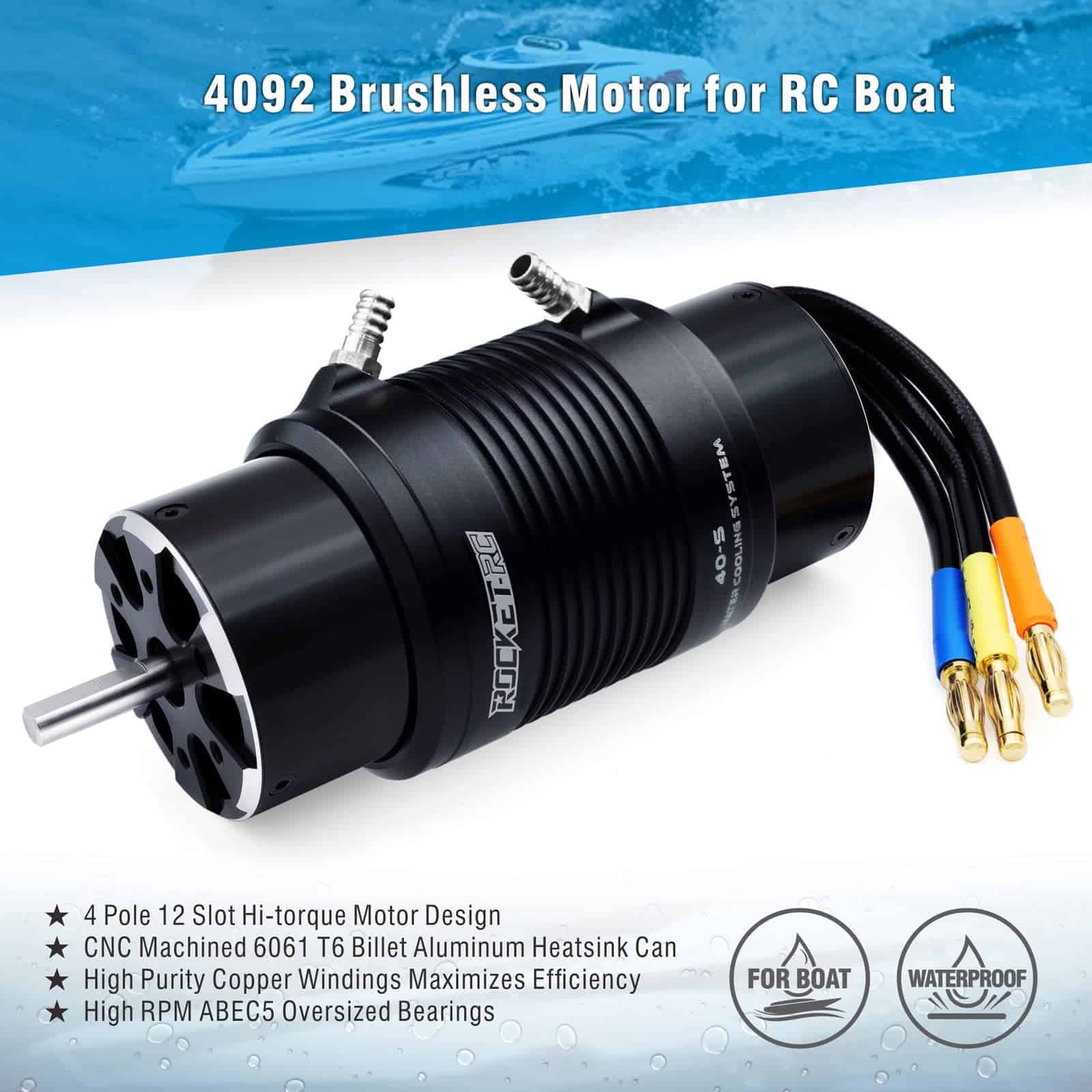 Motor Brushless Surpass Hobby 4092 1100KV Eje 5mm con - Imagen 5