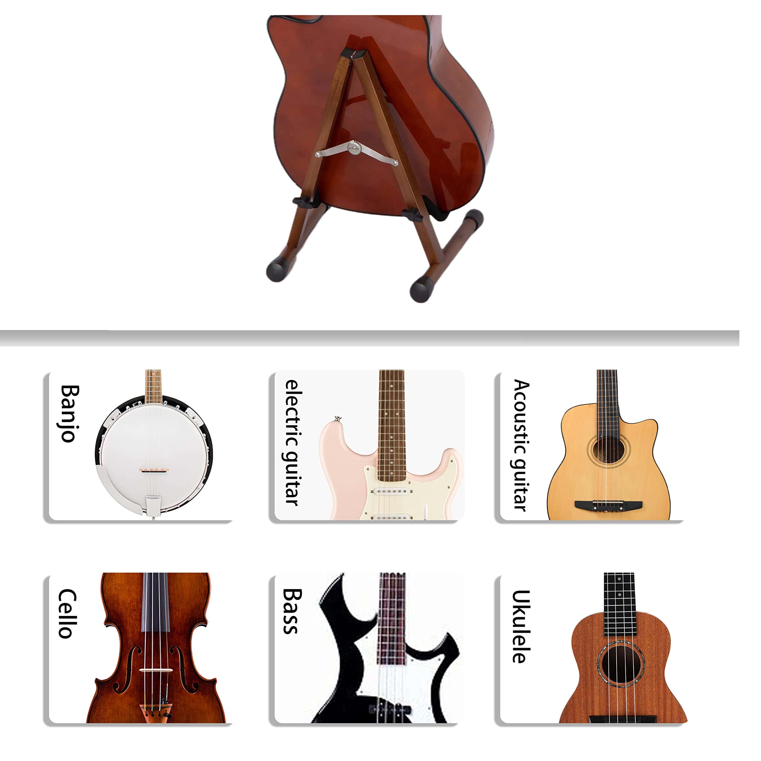 Soporte de guitarra acústica de madera JORGTYRA, soporte de - Imagen 4