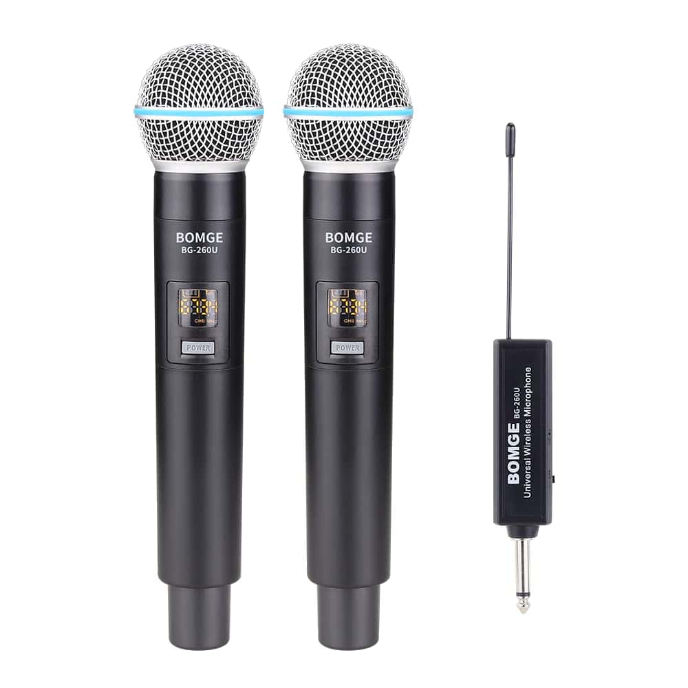 Sistema de Micrófono Inalámbrico UHF Dual BOMGE, 30 Canales