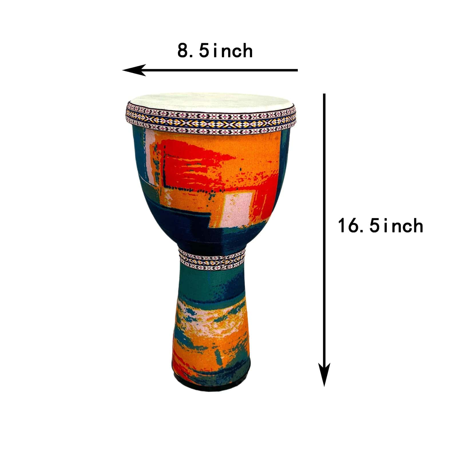 Tambor Djembe Bongó - Tambor Cáliz de Cuero de Cabra con - Imagen 3