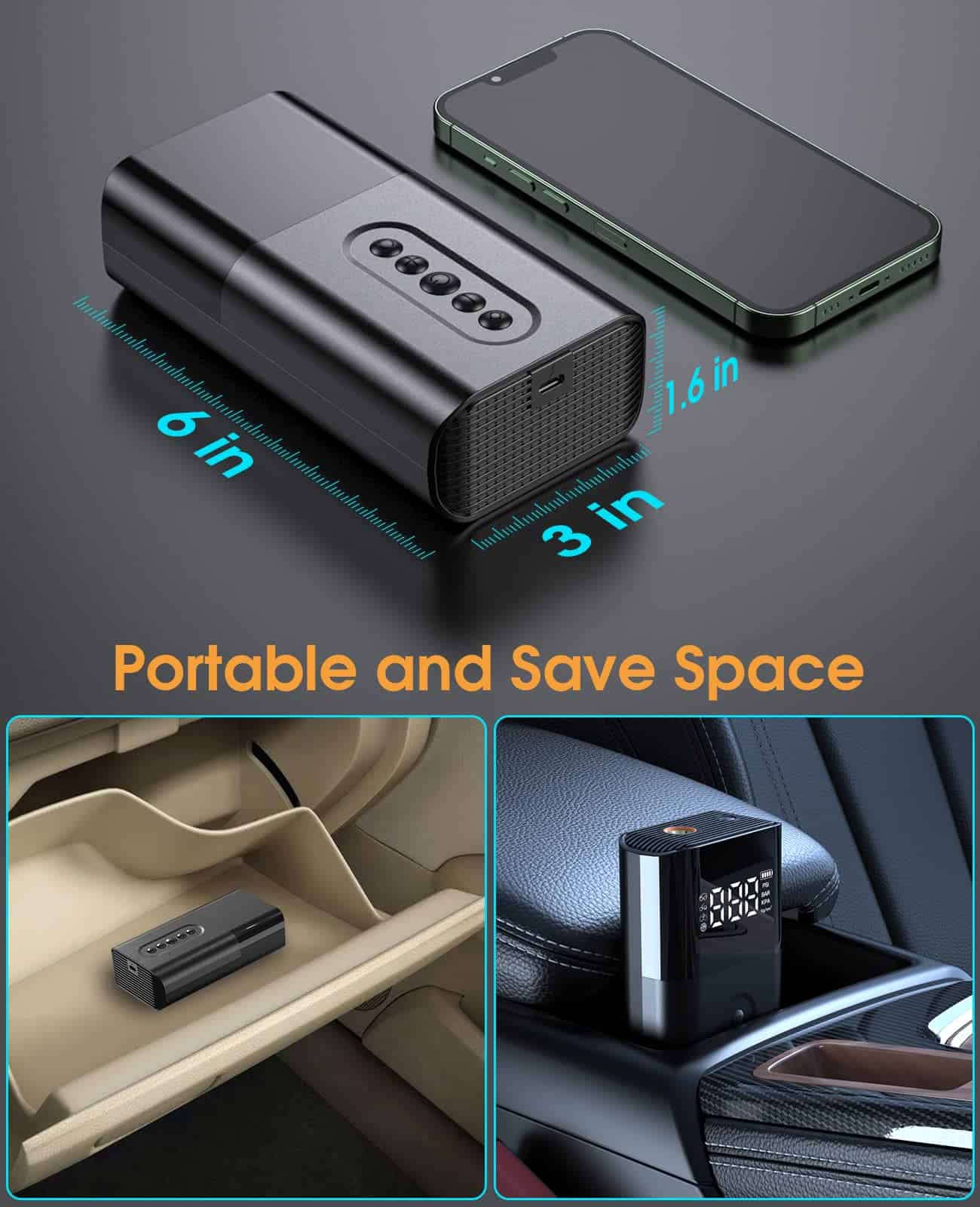 Inflador de neumáticos inalámbrico Rdangaez, Compresor de - Imagen 8