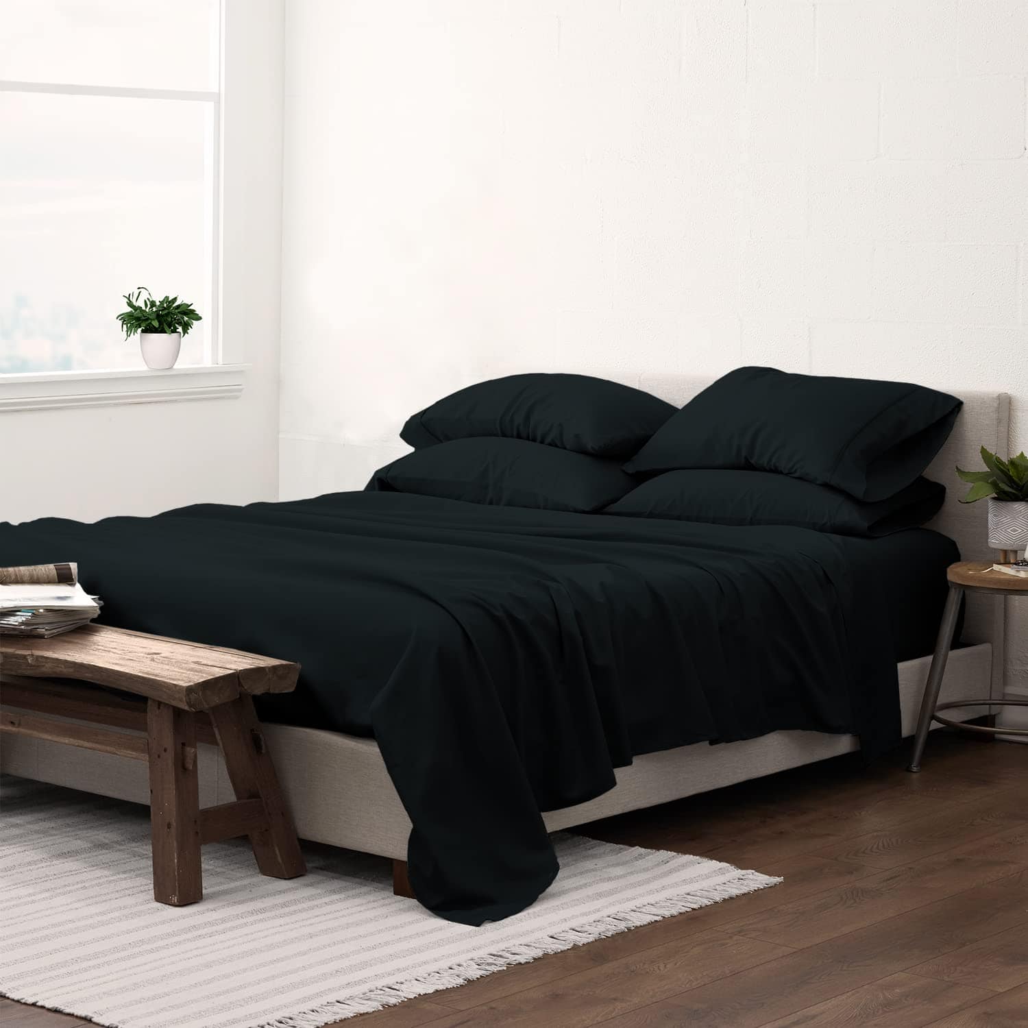 Juego de sábanas 100% algodón Pizuna Pure 6 piezas tamaño