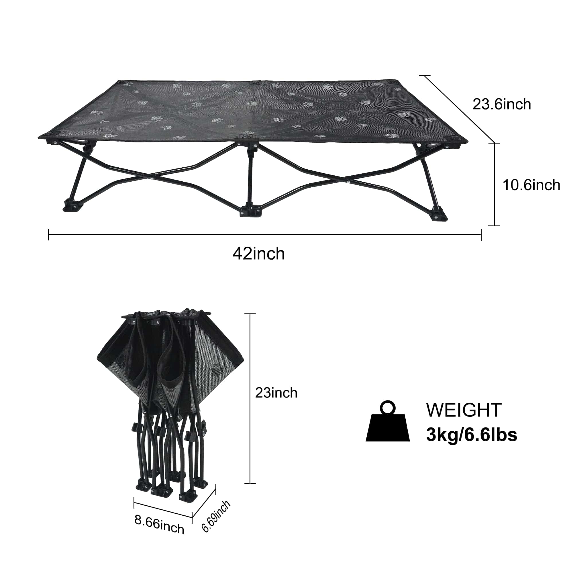 Cama Elevada Plegable Portátil para Mascotas YEP HHO de 47 - Imagen 3