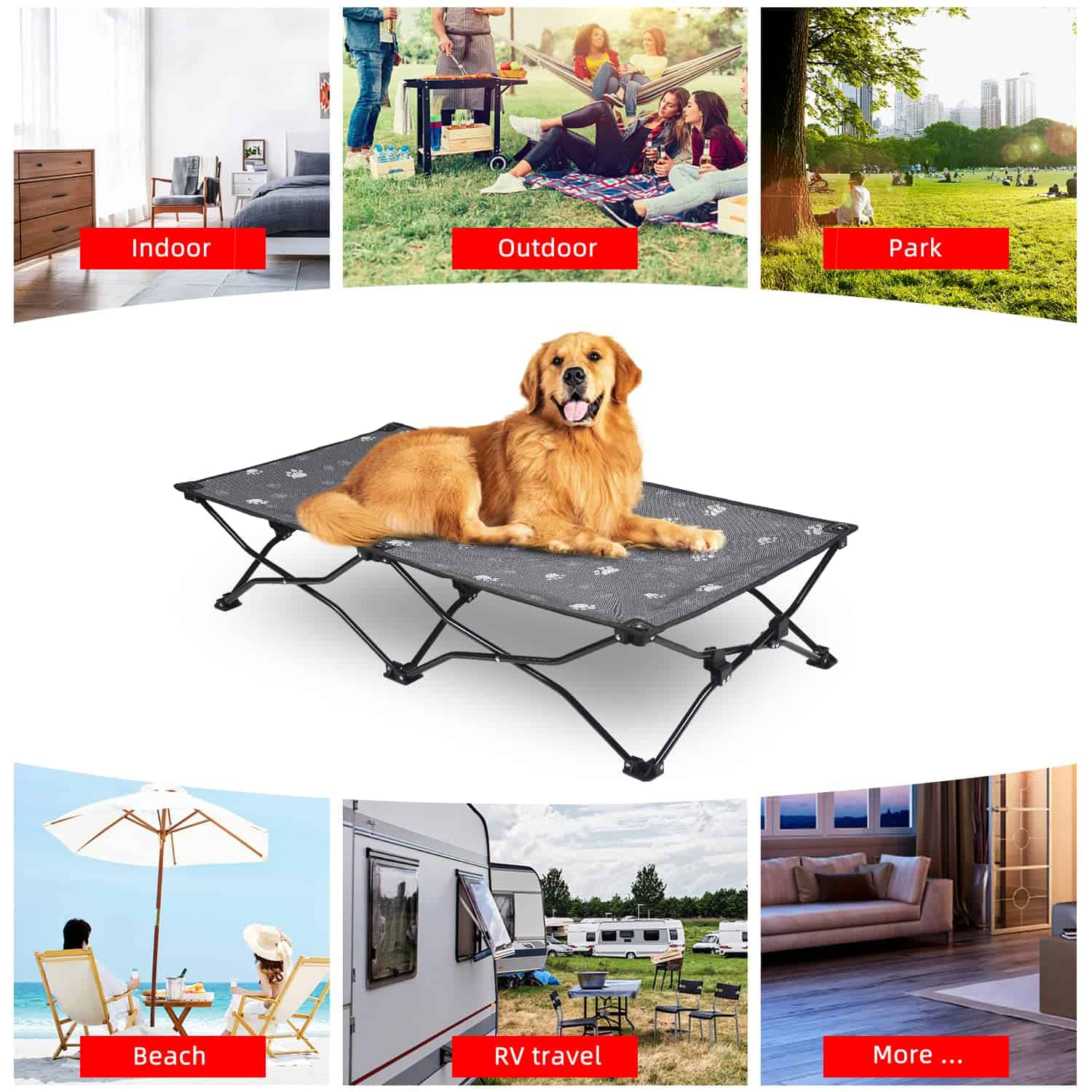 Cama Elevada Plegable Portátil para Mascotas YEP HHO de 47 - Imagen 6