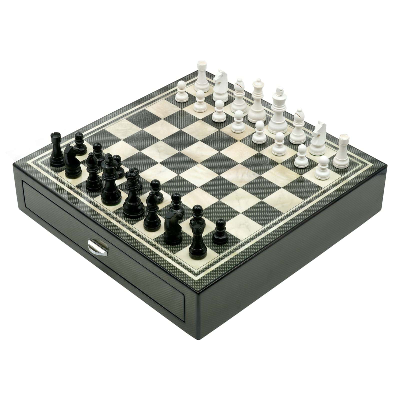 Juego de ajedrez artesanal de 15" Woodronic, caja de