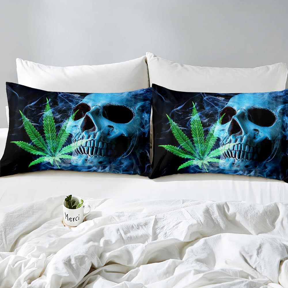 VIVIHOME Juego de Funda nórdica de Calavera Azul de 3 - Imagen 5