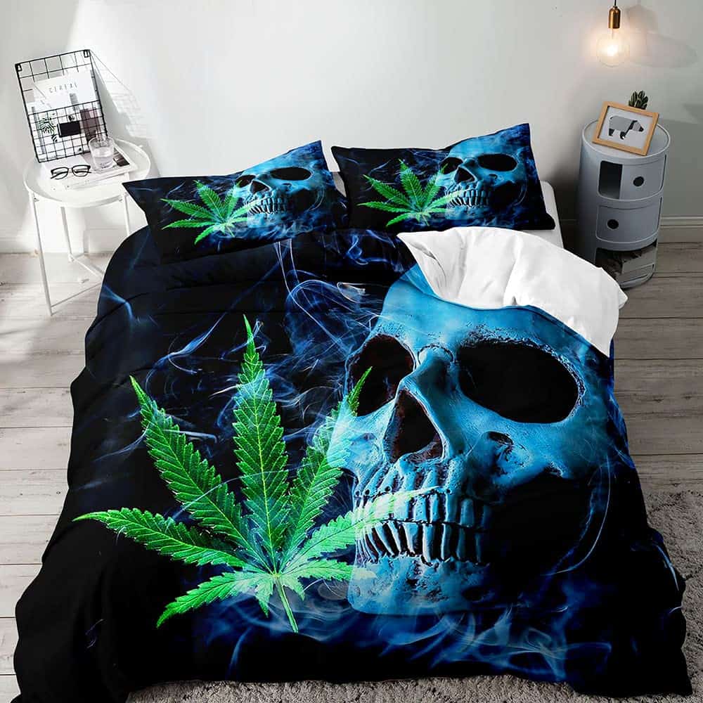 VIVIHOME Juego de Funda nórdica de Calavera Azul de 3