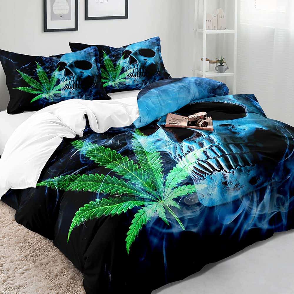 VIVIHOME Juego de Funda nórdica de Calavera Azul de 3 - Imagen 4