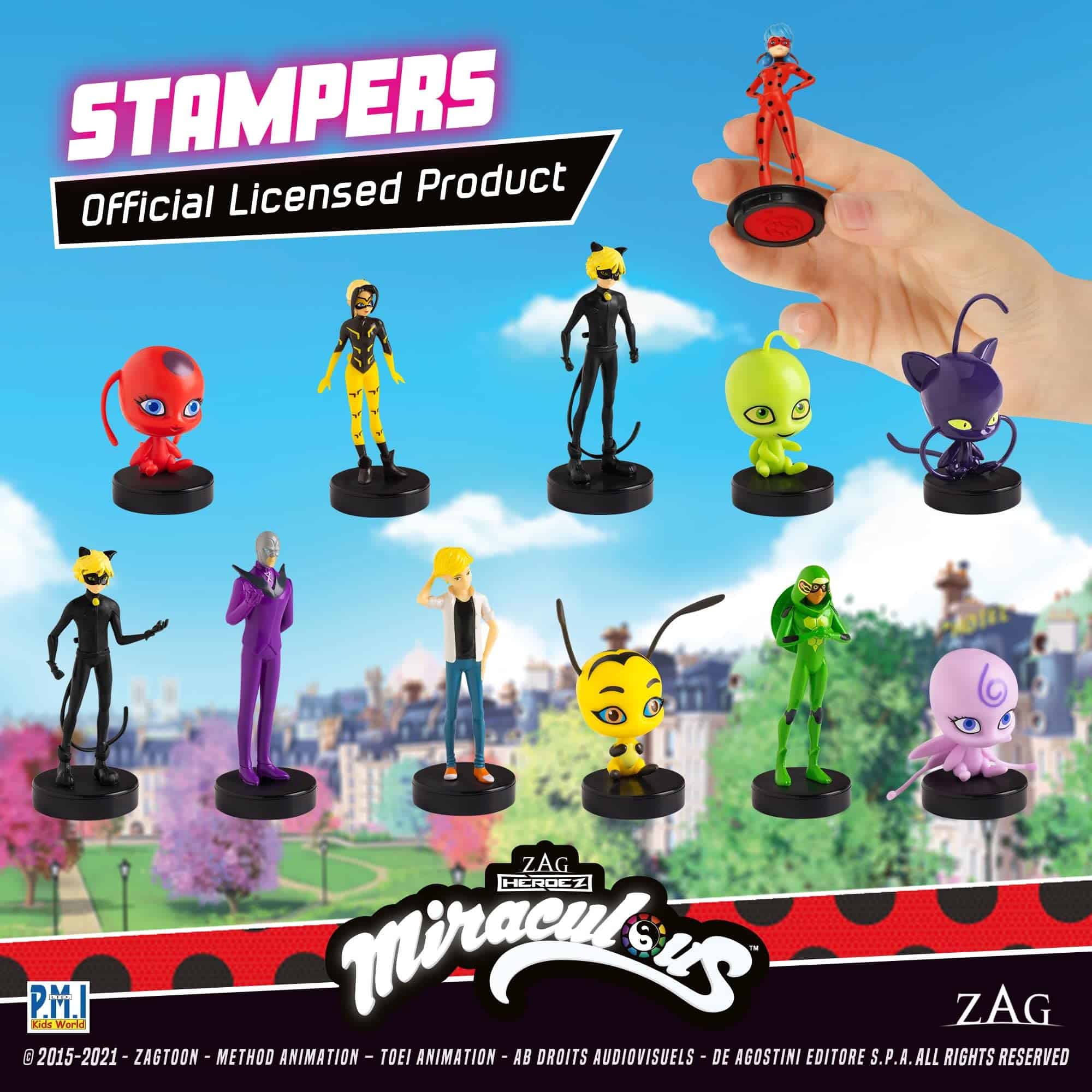 Sellos P.M.I. Miraculous Ladybug para Niños |12 Sellos - Imagen 4