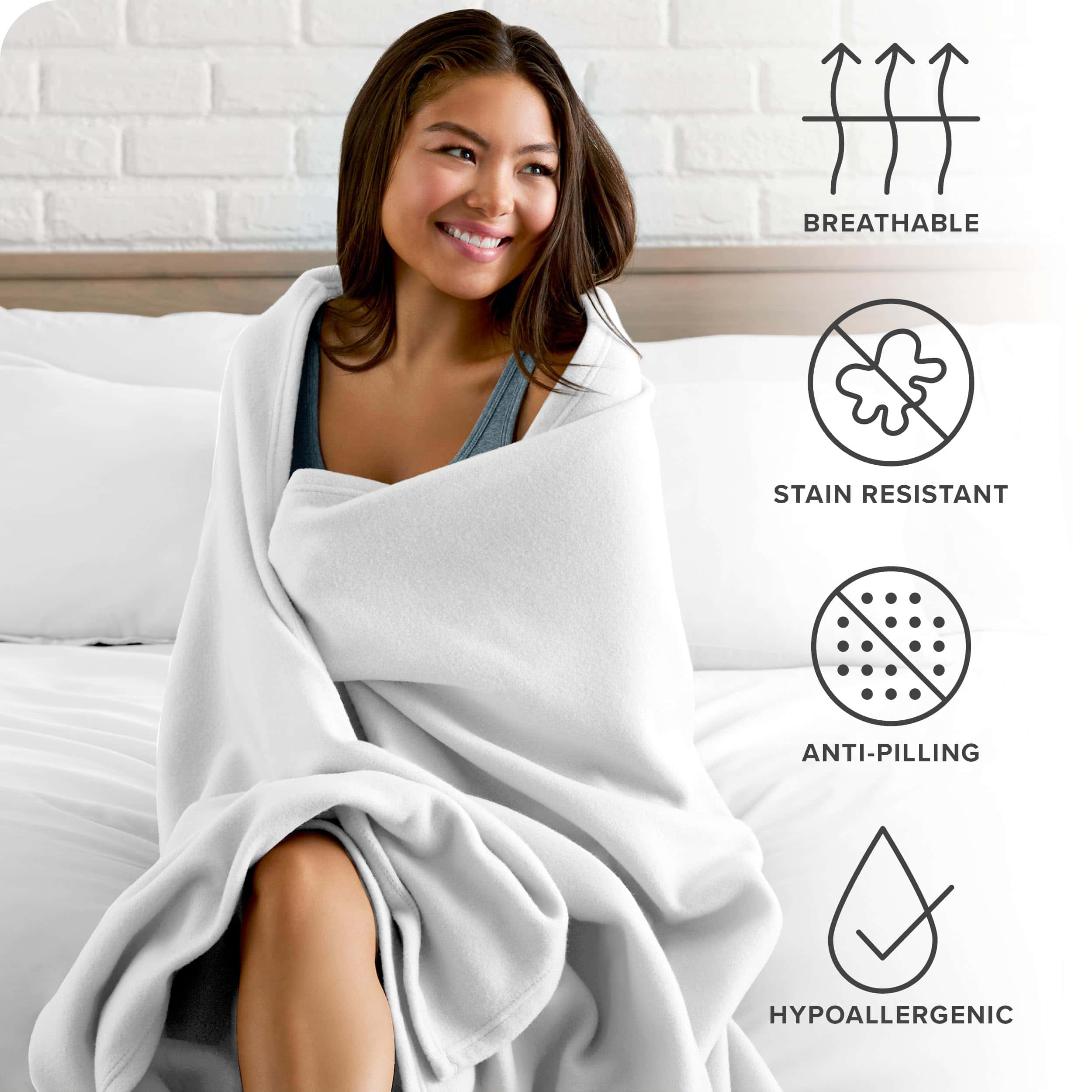 Cobertor de Polar Bare Home - Tamaño King - Blanco - Cálido - Imagen 6