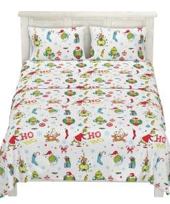 Juego de Sábanas de Franela Franco Grinch de Dr. Seuss para