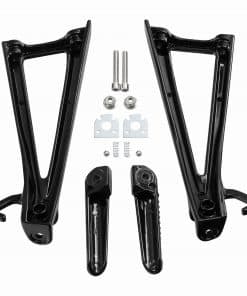 Soportes de reposapiés traseros negros para pasajeros para