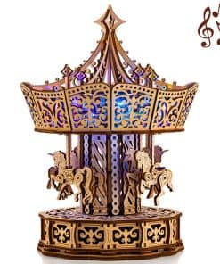 Wood Trick Carrusel Parisino Caja de Música Giratoria con