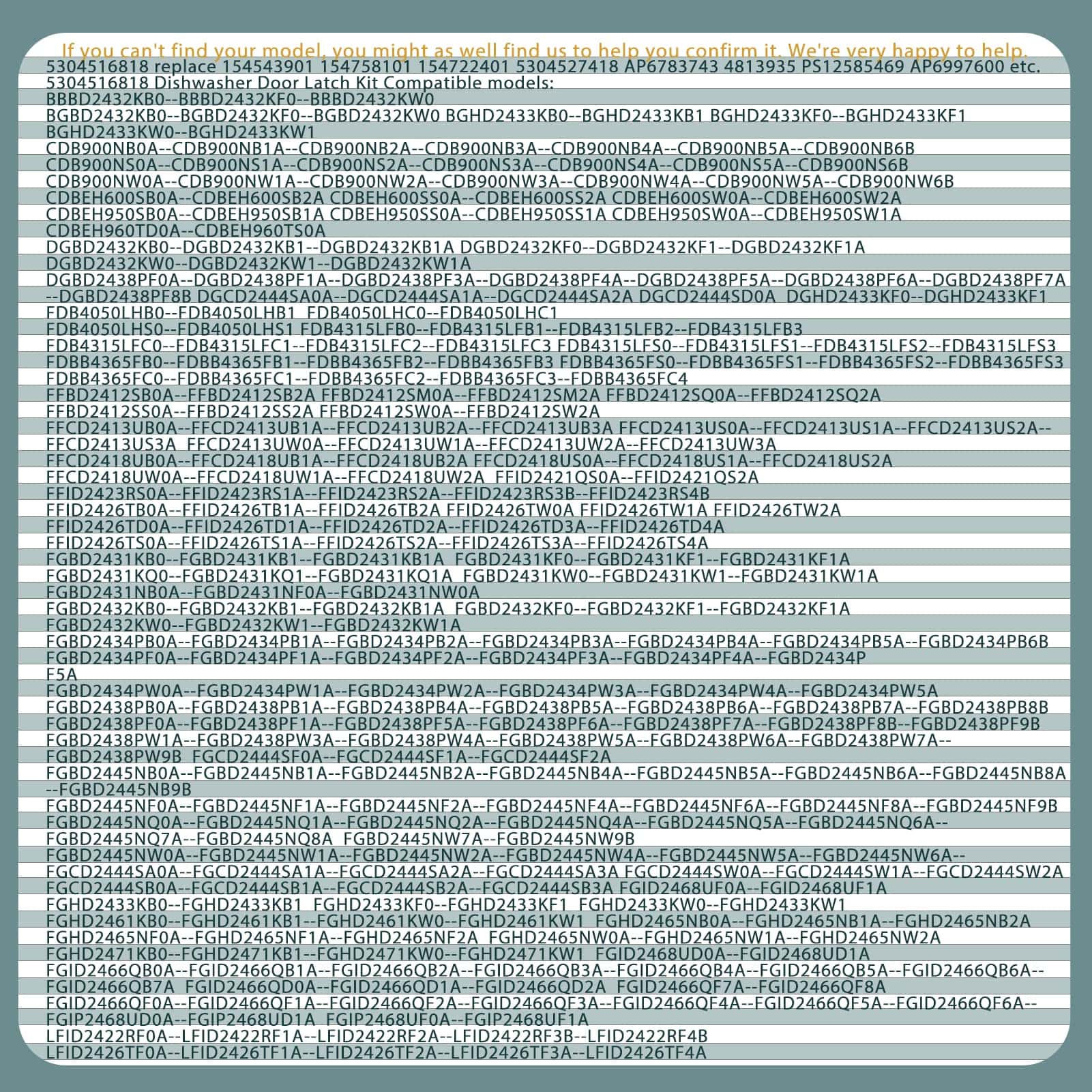 Kit de cierre de puerta de lavavajillas 5304516818 Upgrade - Imagen 6