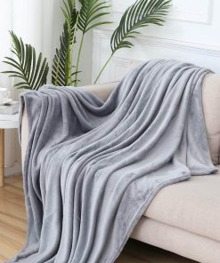 BYNZZUR Mantas de Cama de Microfibra Tamaño Queen Gris -