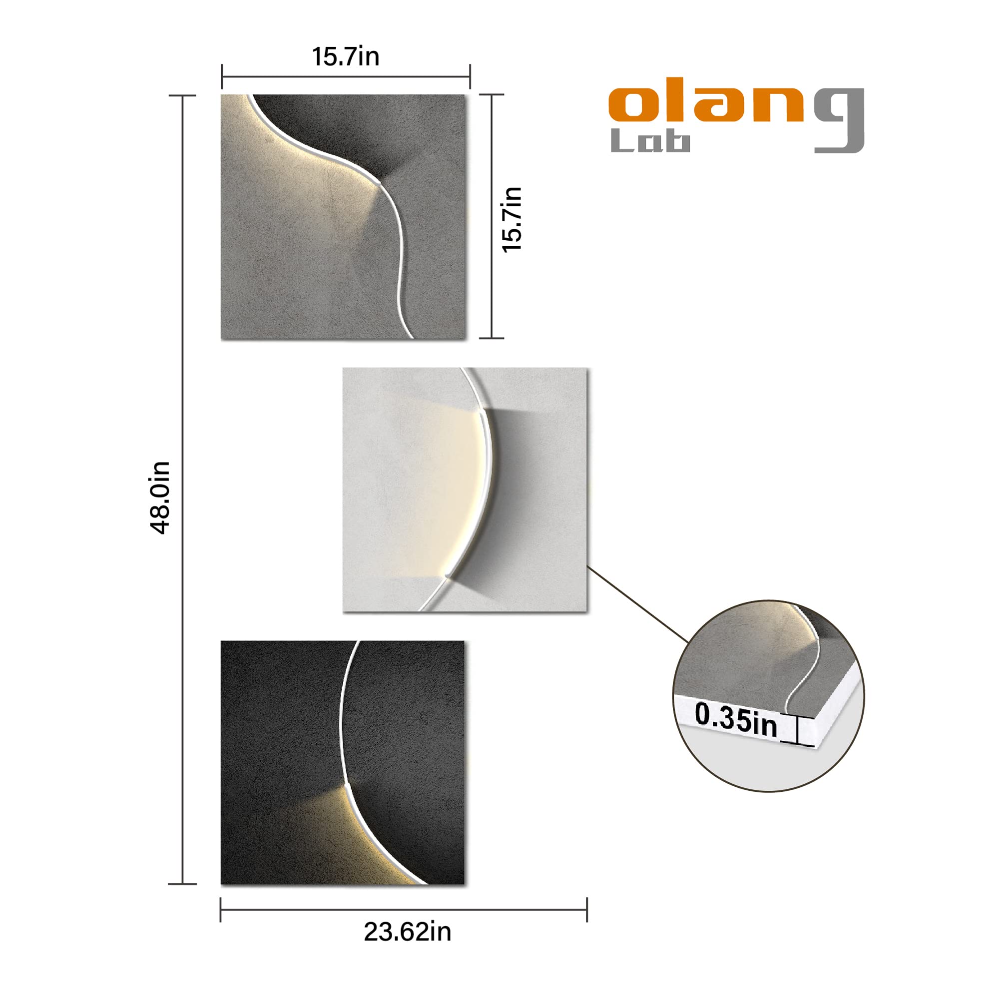 Olanglab Art Paneles Acústicos, 3 Paquetes 15.7 x 15.7 - Imagen 3