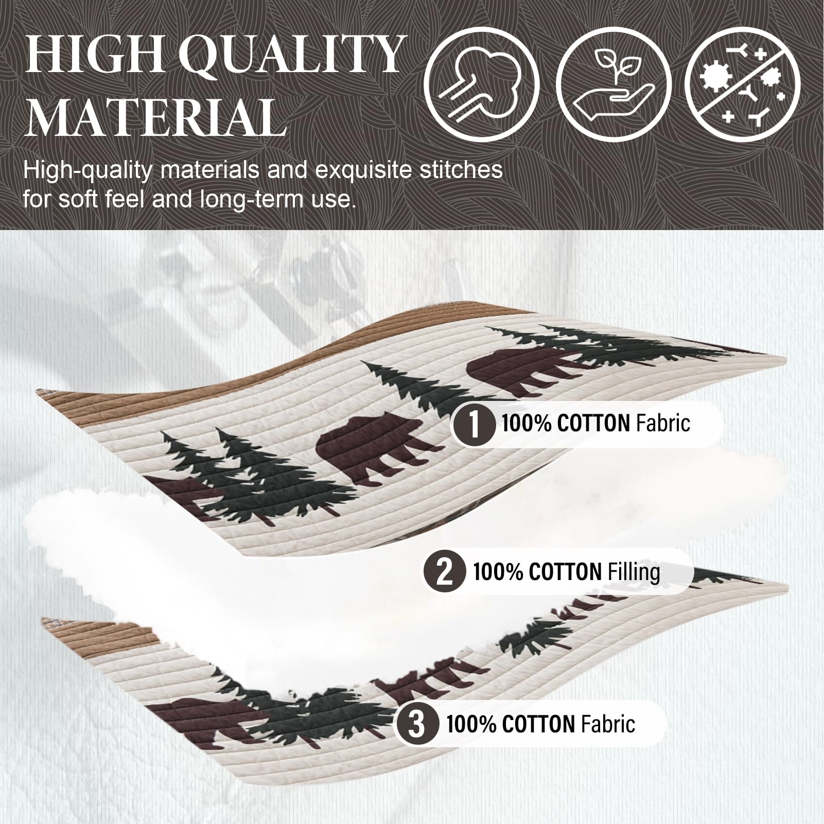 SahSahCasa Quilt Queen Size, Juego de Edredón Queen, Juego - Imagen 6