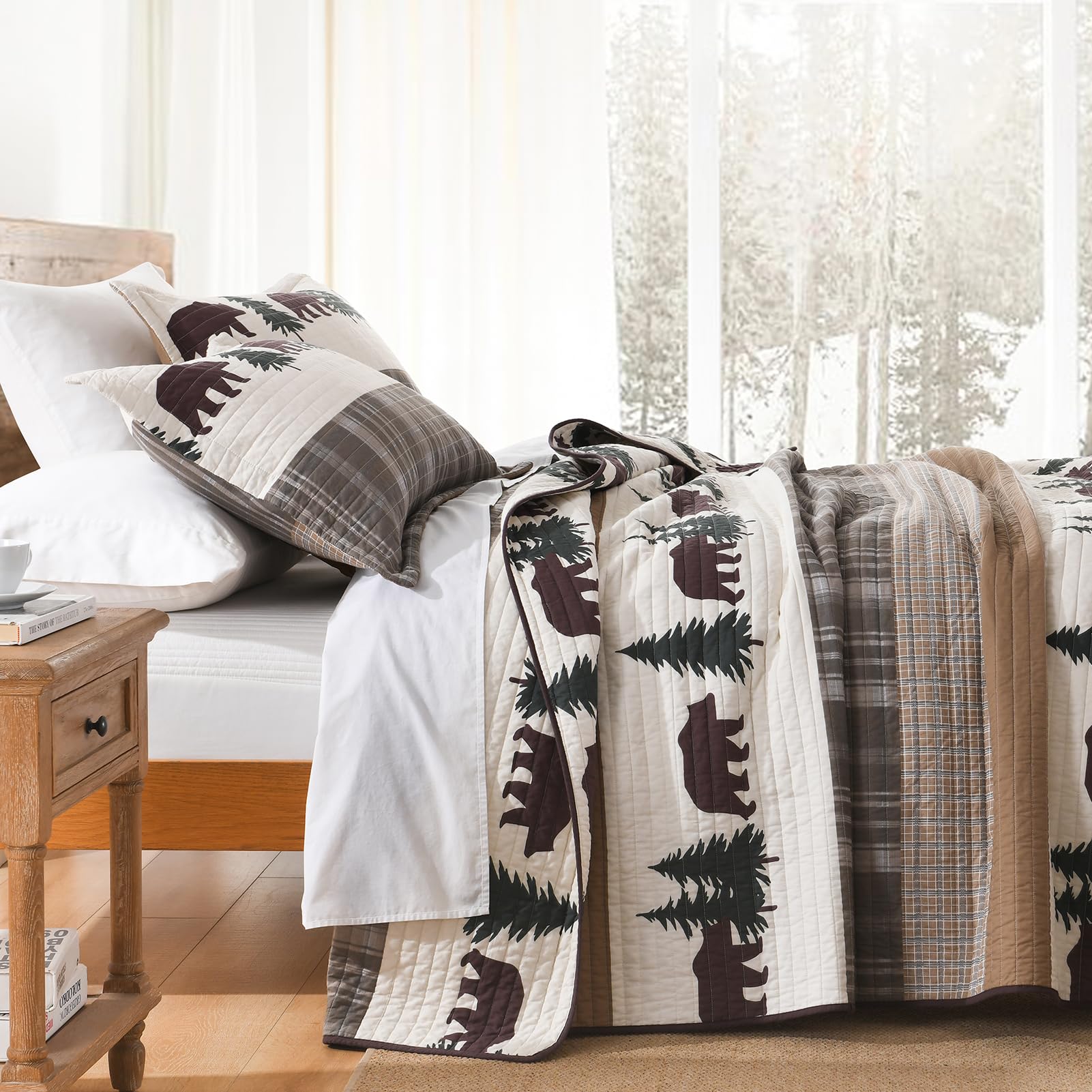 SahSahCasa Quilt Queen Size, Juego de Edredón Queen, Juego - Imagen 3