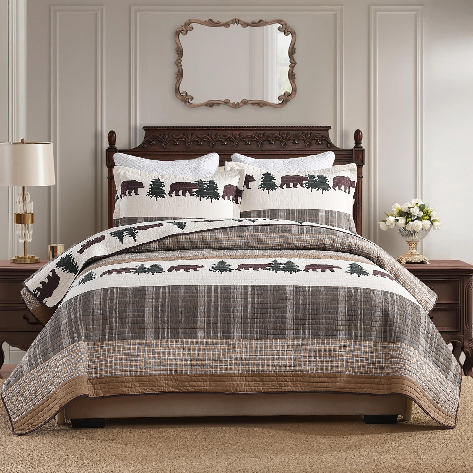 SahSahCasa Quilt Queen Size, Juego de Edredón Queen, Juego - Imagen 5