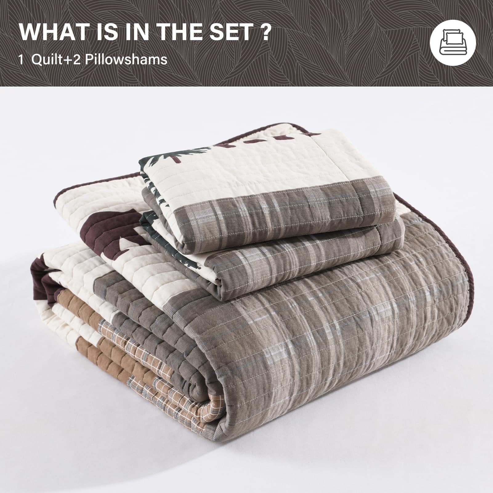 SahSahCasa Quilt Queen Size, Juego de Edredón Queen, Juego - Imagen 8