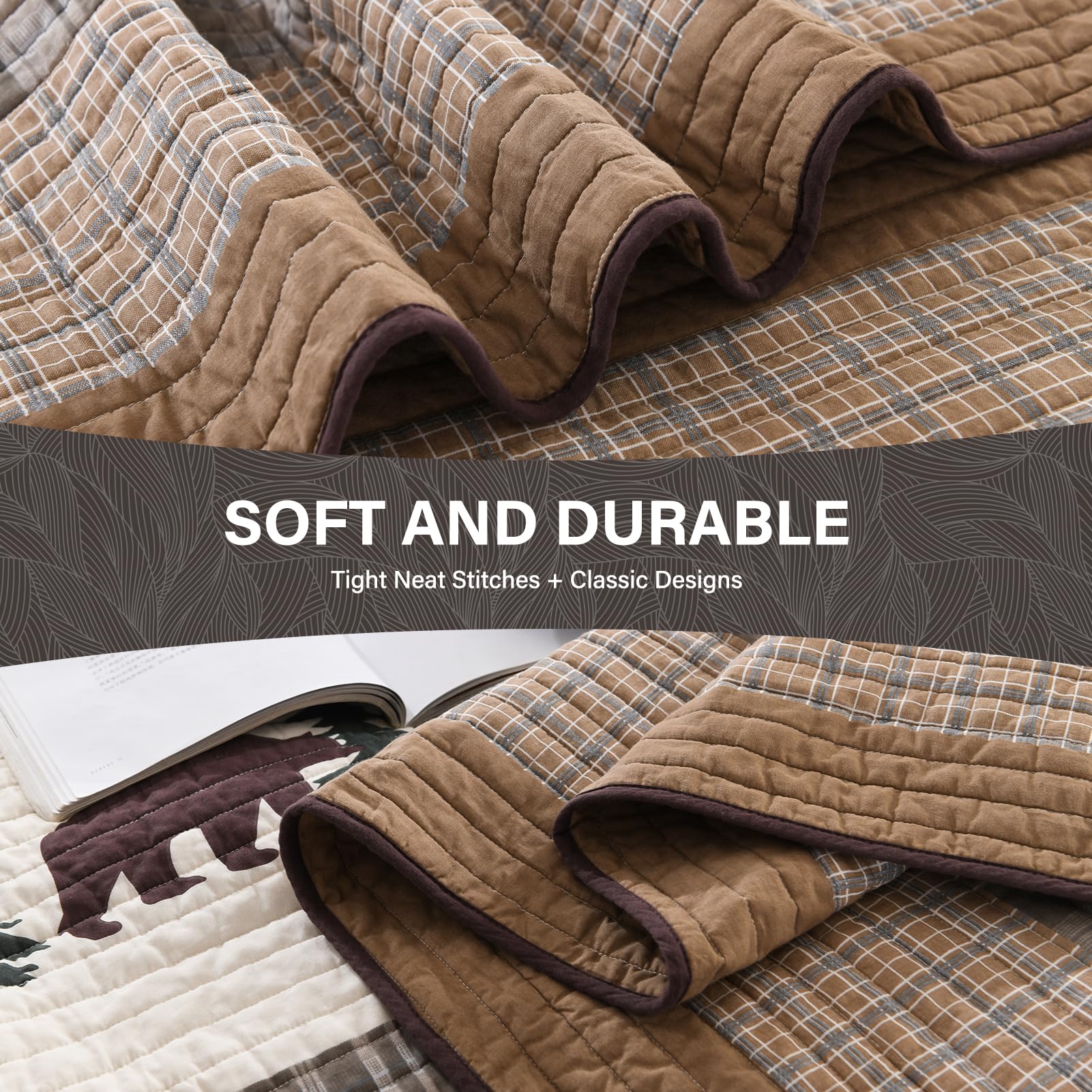 SahSahCasa Quilt Queen Size, Juego de Edredón Queen, Juego - Imagen 7