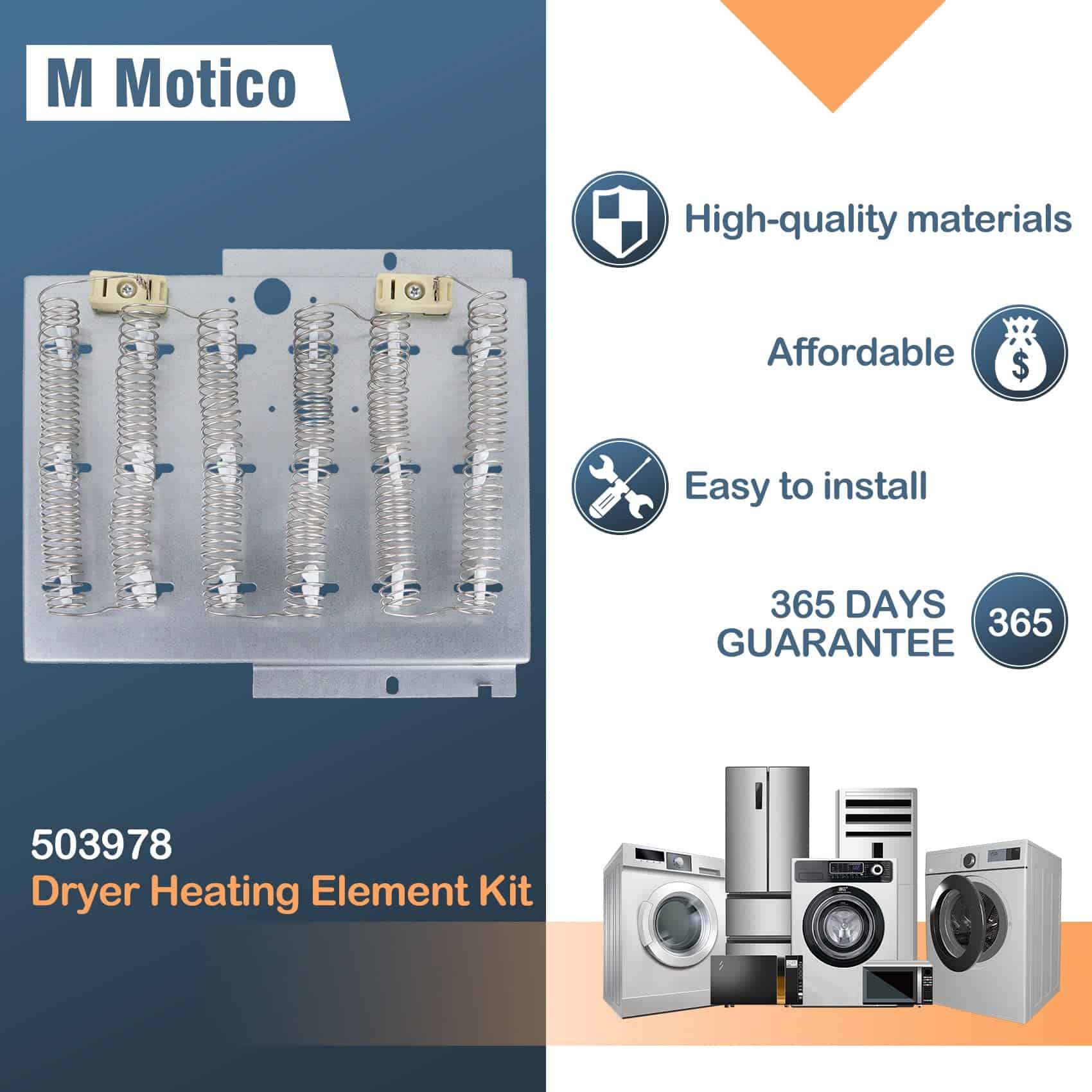 Elemento Calefactor de Secadora 503978 Reemplaza 61927, - Imagen 6