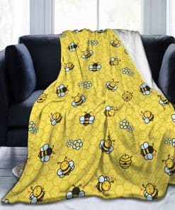 Manta Amarilla de Abeja de Felpa para Adultos Niñas Niños