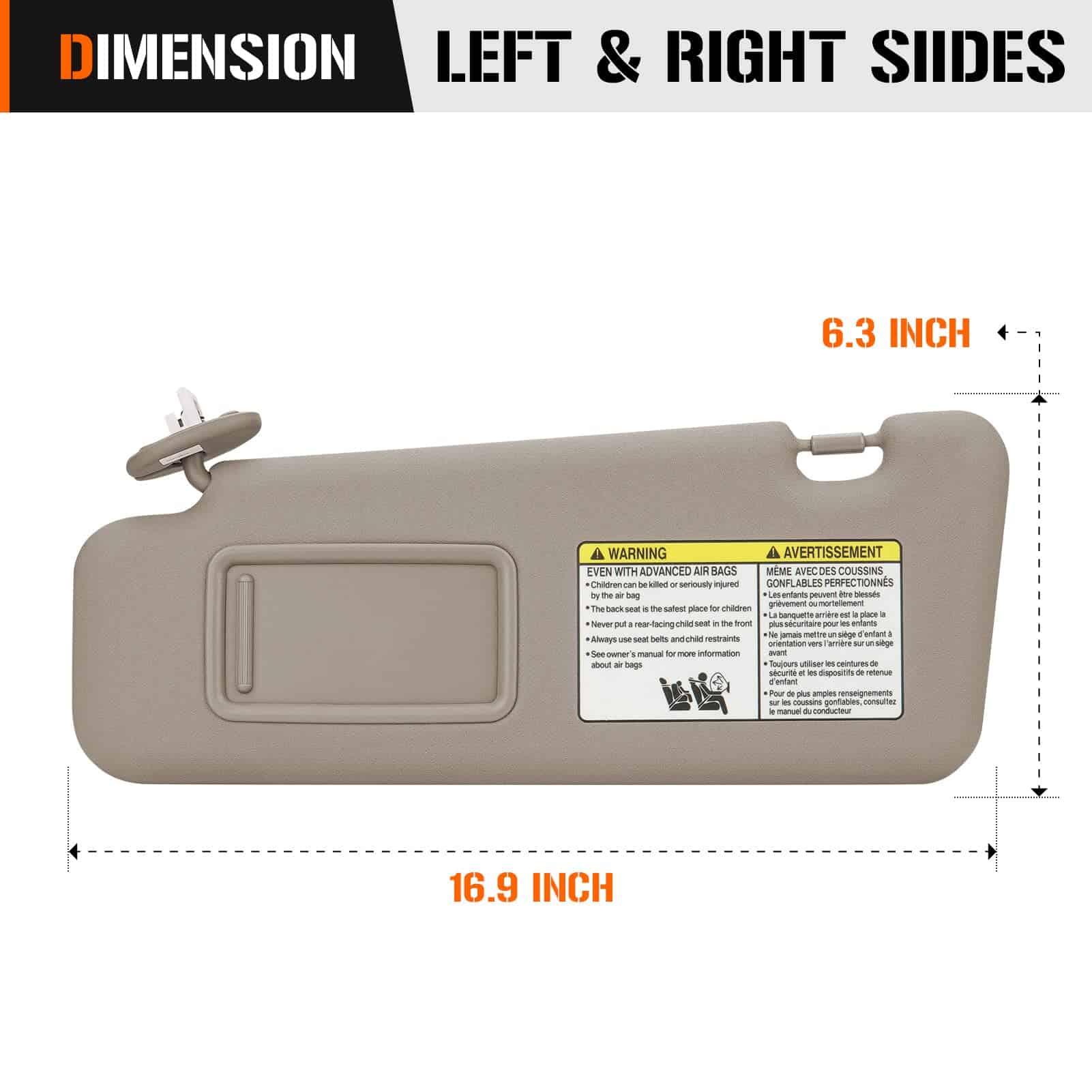 Visera Solar Izquierda y Derecha con Luz -Beige - Imagen 7