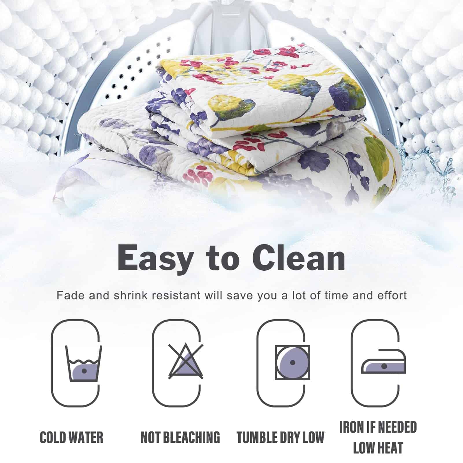 Edredón Rey Lavanda de Algodón Tamaño King, Juego de - Imagen 8