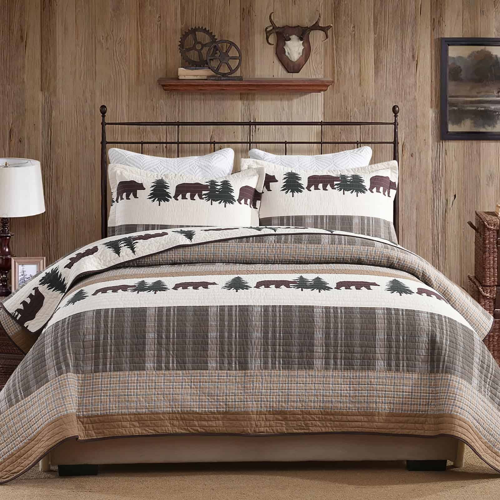 Juego de edredón Queen Size Finlonte, edredón de algodón