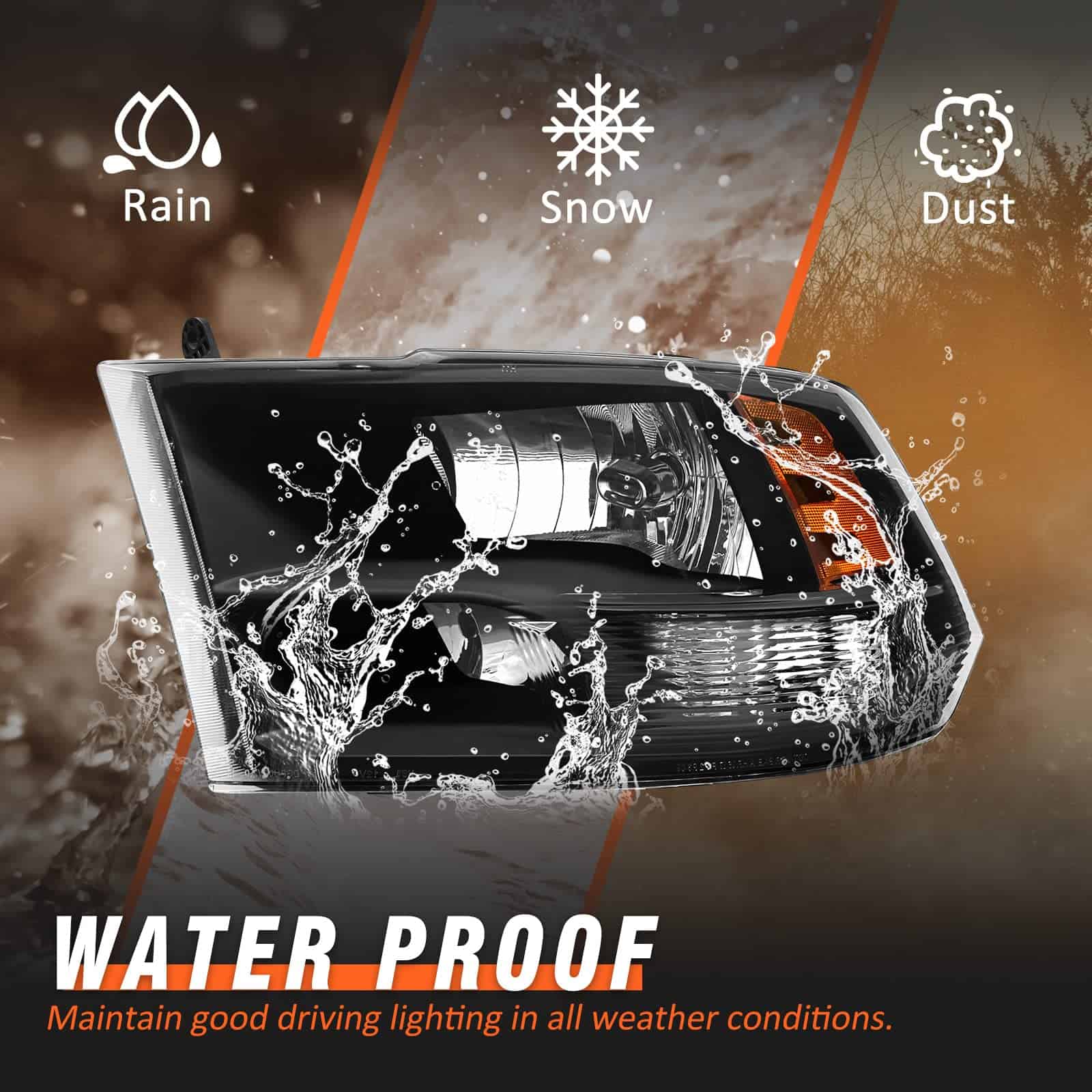 Conjunto de faros AXLAHA 2009-2018 para Dodge Ram 2009-2018 - Imagen 7