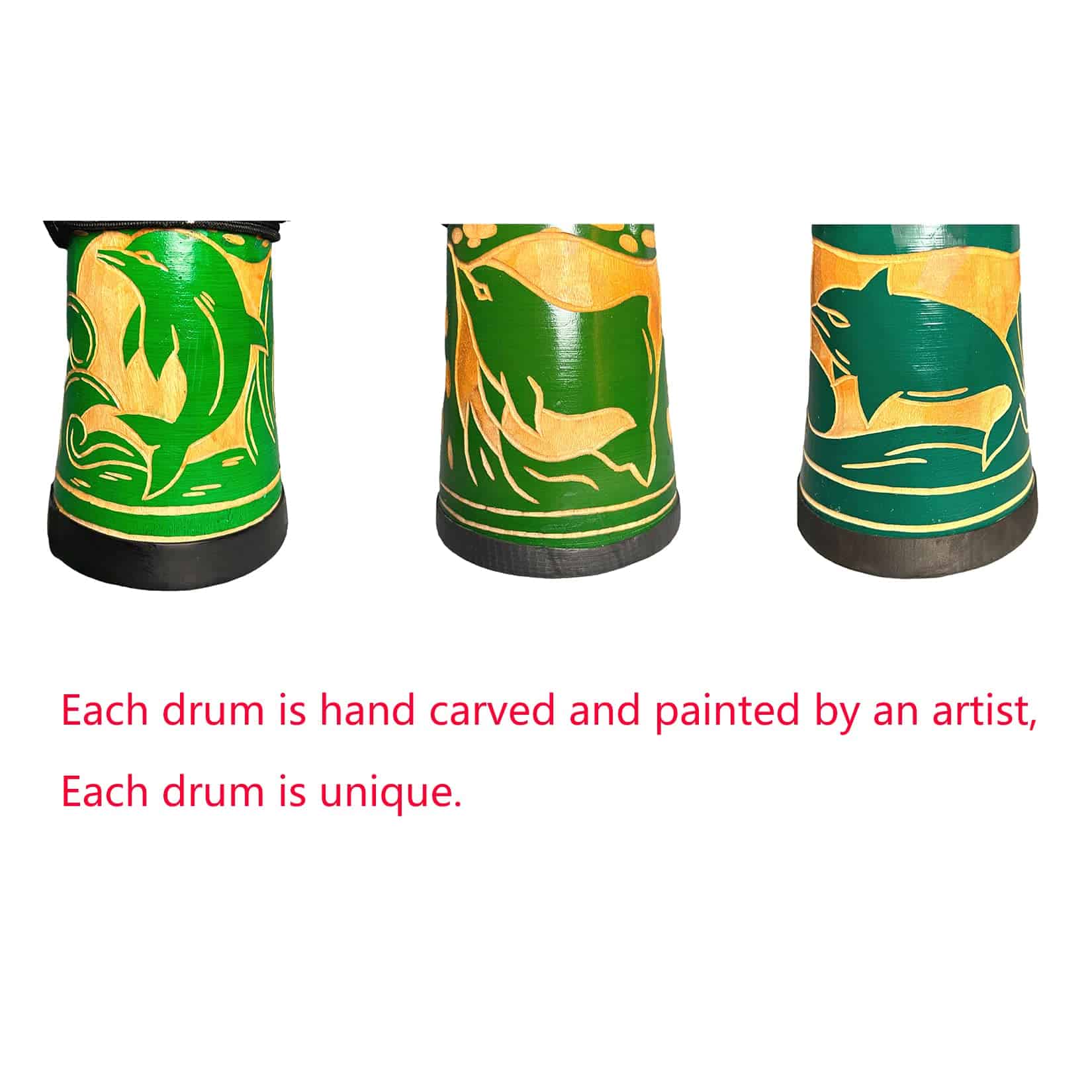 Tambor Djembe RUOSWTE 8'', Tallado en Madera Sólida, - Imagen 6