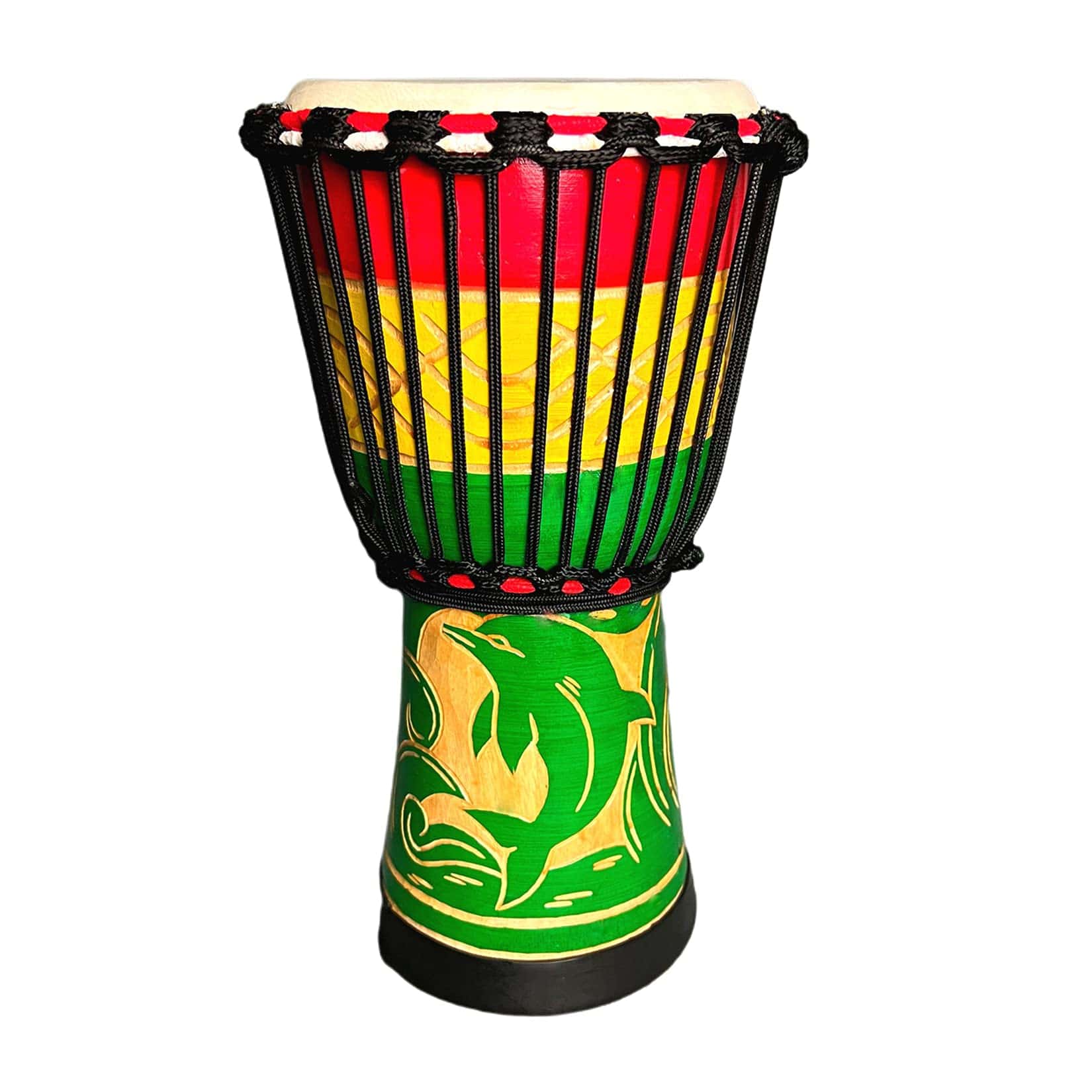 Tambor Djembe RUOSWTE 8'', Tallado en Madera Sólida,