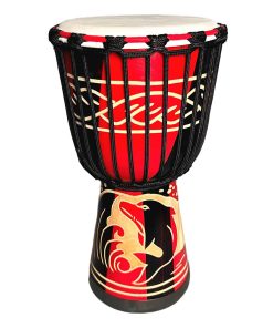 RUOSWTE 8'' Djembe Drum,Solid Wood Carving, Hand Painting,