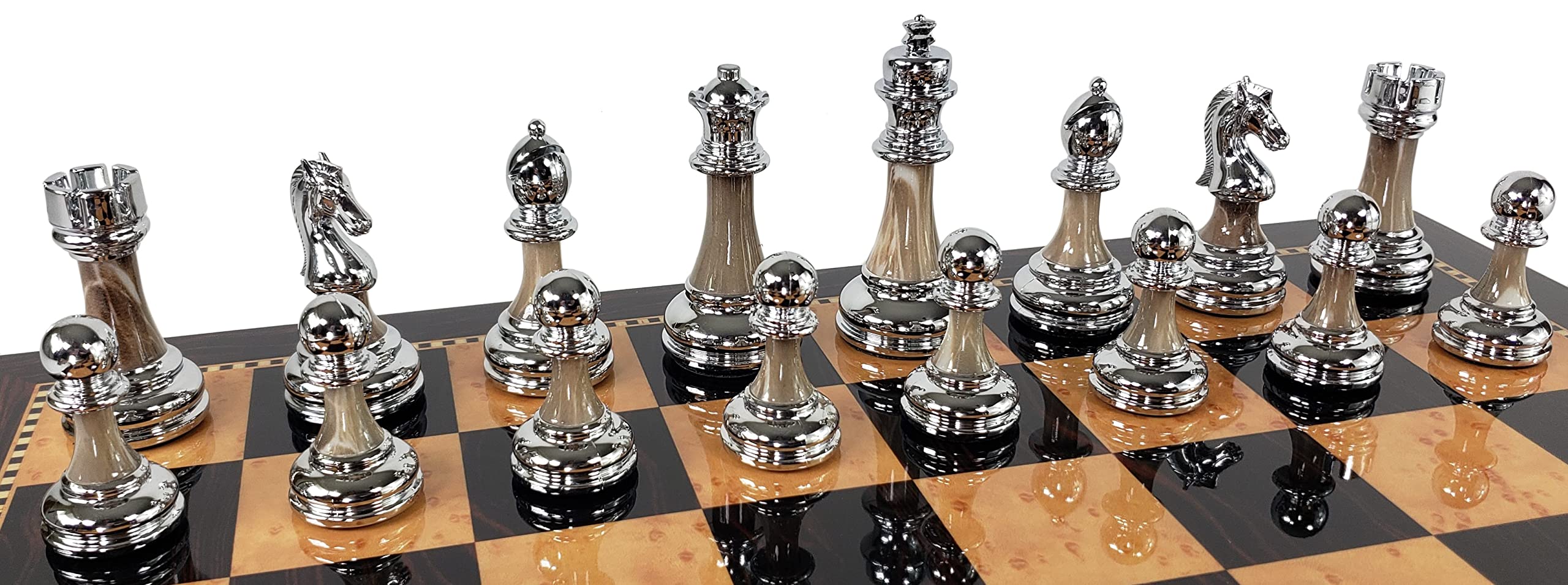 Conjunto de Hombres de Ajedrez en Cromo y Negro Cromo - Imagen 7